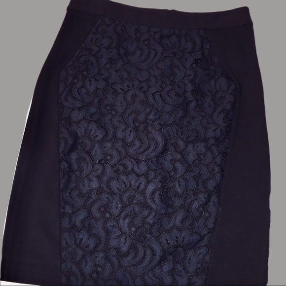 LOFT Dresses & Skirts - Loft by Ann Taylor - Black with lace inlay skirt